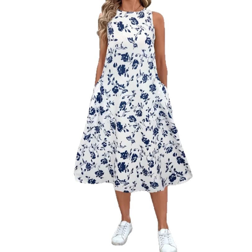 Sleeveless Mid-length Below-the-knee Summer Dress