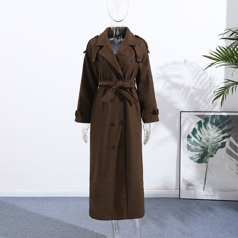 Elegant Wool Long Casual Coat