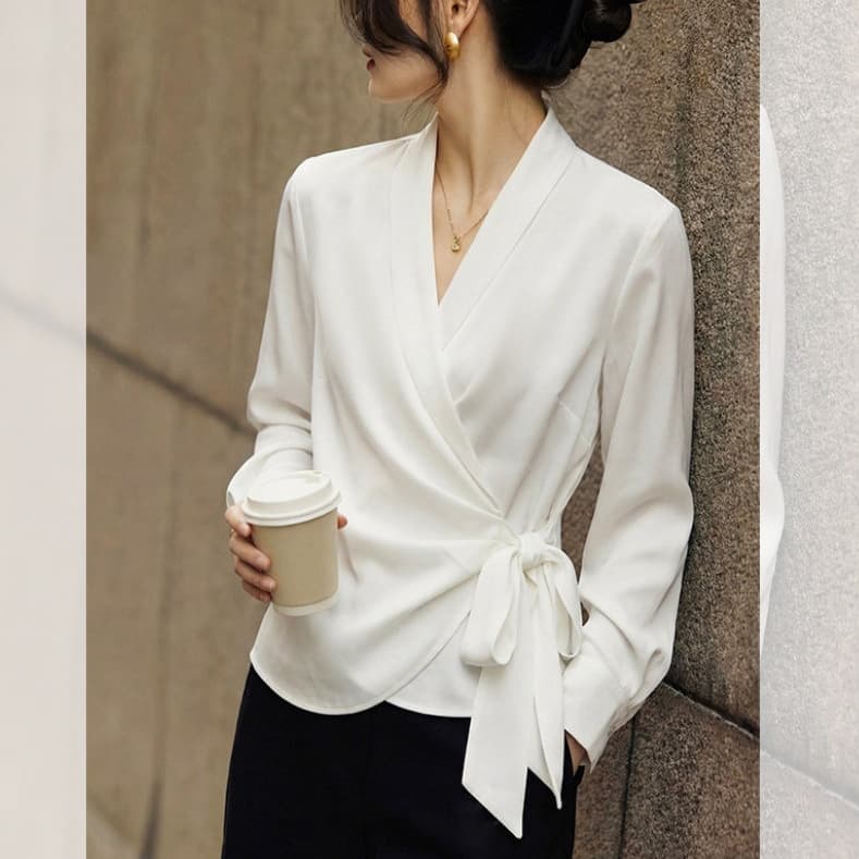 Chic Versatile Workwear Top That Looks Youthful Picture Color 2XL